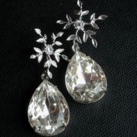 Bridal crystal earrings, Bridal earrings, Bridal jewelry, Wedding earrings , Crystal earrings, sterling silver