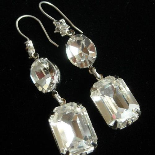 Bridal crystal earrings jewelry - wedding earrings - sterling silver