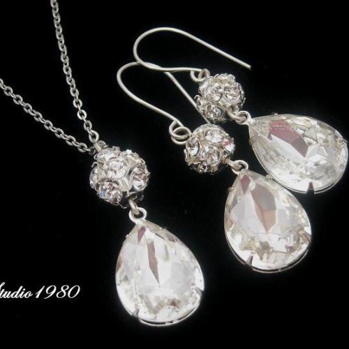 Bridal jewelry, Swarovski crystal bridal jewelry ,Wedding bridal jewelry  in Swarovski crystal and sterling silver