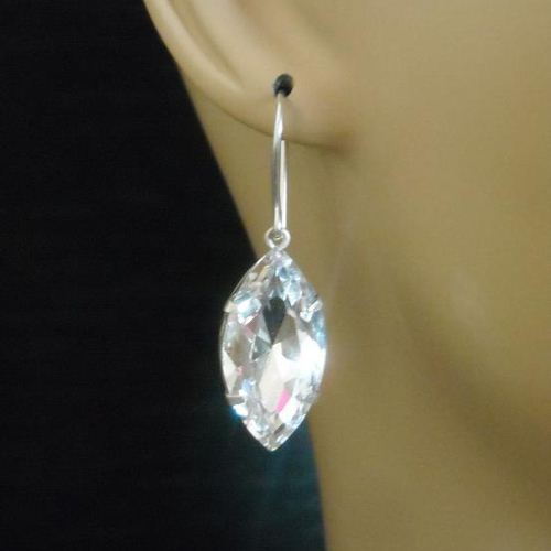 Bridal marquise earrings jewelry - crystal wedding jewelry - silver