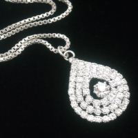 Bridal necklace, Crystal pendant, Crystal necklace, Bridal pendant, Bridal jewelry, Wedding jewelry, sterling silver