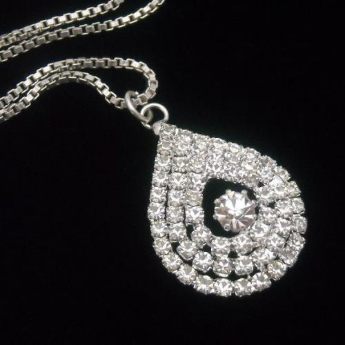 Bridal necklace, Crystal pendant, Crystal necklace, Bridal pendant, Bridal jewelry, Wedding jewelry, sterling silver