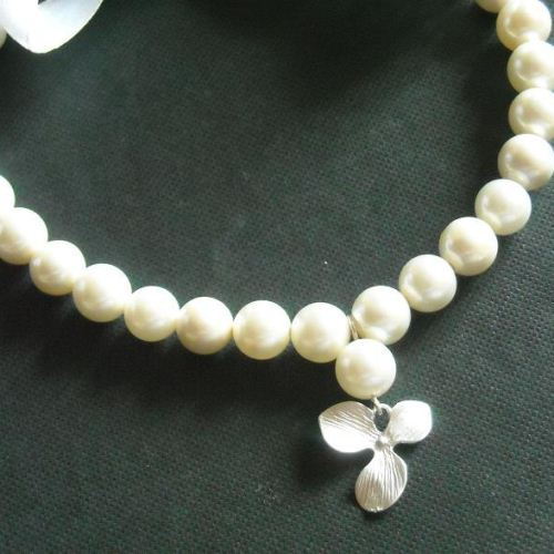 Bridal necklace, pearl bracelet,Flower girl jewelry, Bridemaids jewelry,Pearl necklace, Swarovski crystal pearls