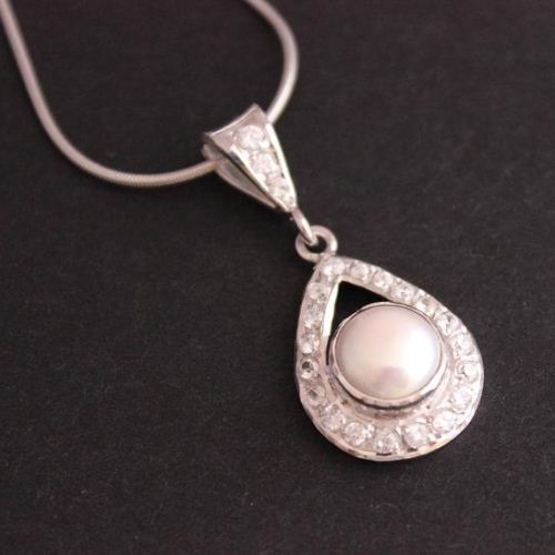 Buy Bridal pendant, Pearl pendant, Bridal silver wedding jewelry online ...
