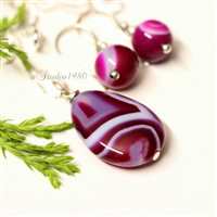 Bridesmaid gift - Purple pendant- silver jewelry set - jewelry gi