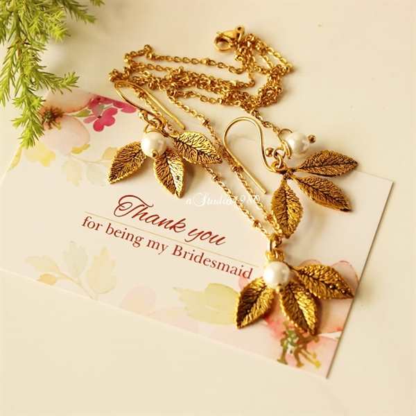 Bridesmaid gift - pearl bridesmaid set - for bridesmaid - bridal 