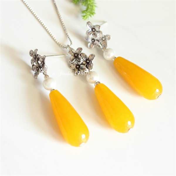 Bridesmaid jewelry sets of 5 - Bridesmaid gifts - yellow set