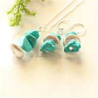 Bridesmaid jewelry sets of 5 - Turquoise Bridesmaid gifts silver