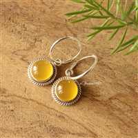 Canary yellow earrings, Bridesmaid gifts  silver gemstone jewelry