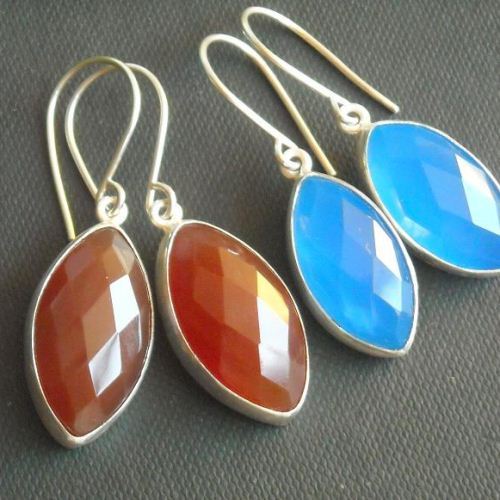 Carnelian sterling silver handmade gemstone earrings