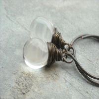 Classic transparent clear drop oxidized handmade hoop earrings