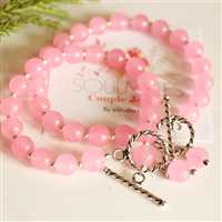 Couples bracelet - 2 rose quartz - girlfriend gifts for her