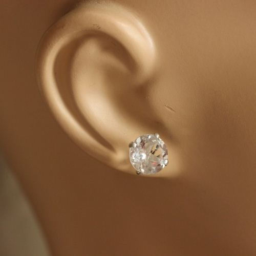 Crystal Earrings, Prong post earrings, crystal silver studs