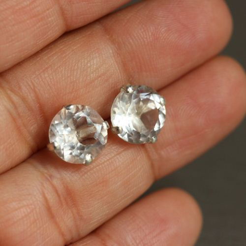 Crystal Earrings, Prong post earrings, crystal silver studs