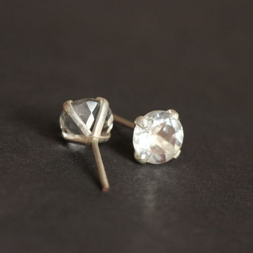 Crystal Earrings, Prong post earrings, crystal silver studs
