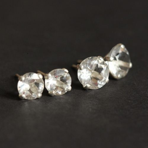 Crystal Earrings, Prong post earrings, crystal silver studs
