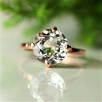 Crystal ring - 14k Rose gold ring - solitaire ring - engagement 