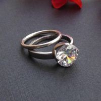 Cz Solitaire ring, Engagement ring, Cz silver ring