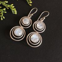 Designer Moonstone earrings, Dangle Earrings, Handmade silver jewelry