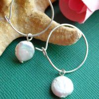 Designer Sterling silver Pearl gemstone earrings