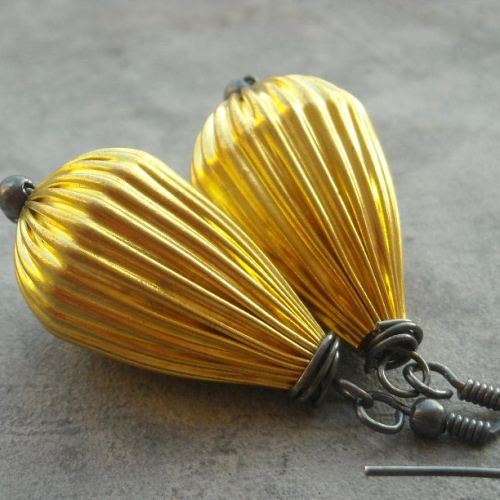 Diva sterling silver vintage brass drop earring