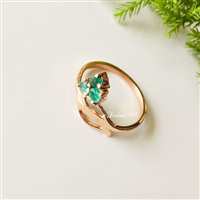 Emerald ring - 14K rose gold Ring - Birthstone ring- gold ring