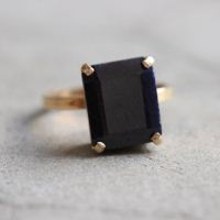 Engagement ring, 18k gold Blue Sapphire ring, September birthstone