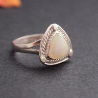 Genuine opal ring, Natural Opal sterling silver ring