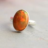 Genuine opal ring, Natural Opal Ring, Mens opal silver ring