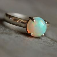 Natural Opal sterling silver ring, Gemstone gift for her