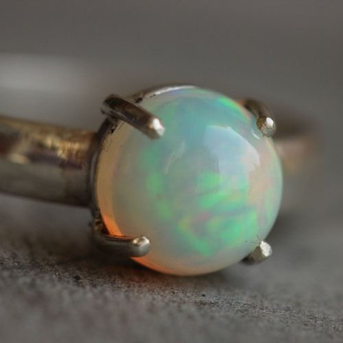 Buy Natural Opal sterling silver ring, Gemstone gift for her online at ...