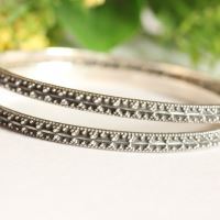 Ethnic artisan handmade sterling silver bangle braclets
