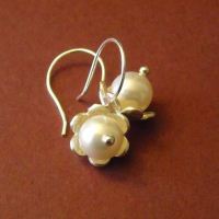 Flower petals pearl Sterling silver earrings
