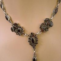 Garnet necklace, bridal necklace jewelry, artisan pendant necklace