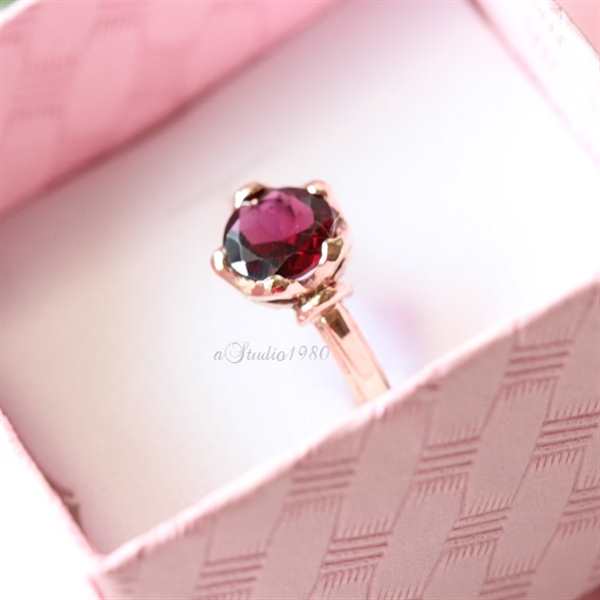 Garnet ring - 14K rose gold Garnet Ring - Engagement ring- gold
