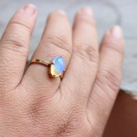 Gold Opal ring, Natural Opal Ring, Engagement ring, Artisan ring