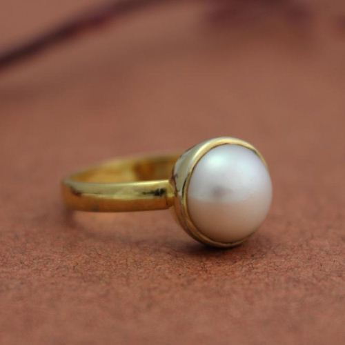 Buy Mother of Pearls Fresh Pearl Gold Ring Bridal Ring Stone Ring Wedding  Jewelry Women Ring Pearl Ring Wedding Ring Gifts Online in India - Etsy