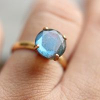 Gold Ring, Labradorite gold ring, 18k gold engagement ring 