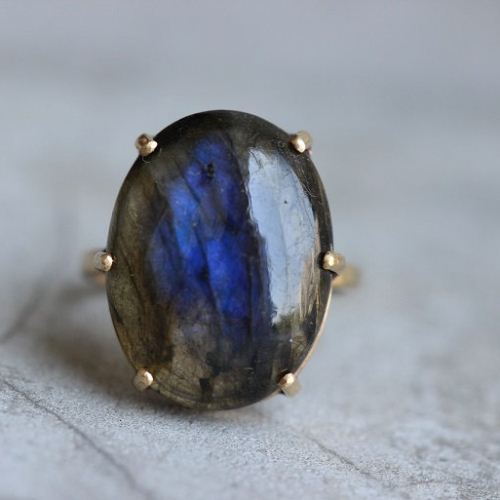 Gold Ring, Labradorite gold ring, 18k gold handmade ring