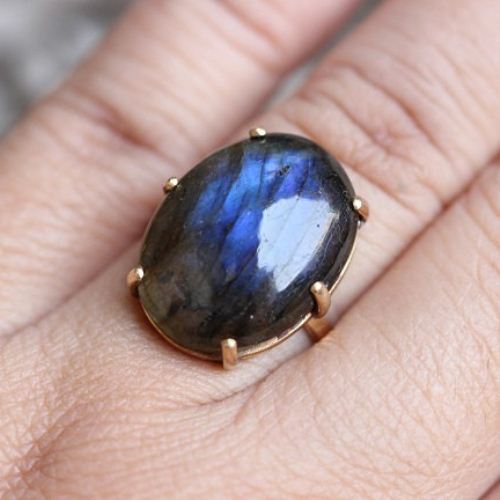 Gold Ring, Labradorite gold ring, 18k gold handmade ring
