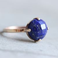 Gold lapis ring, 18k gold ring, Lapis Lazuli gemstone ring