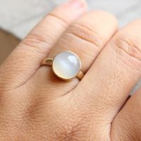 Gold moonstone ring, Natural Moonstone Ring, 18k gold engagement ring