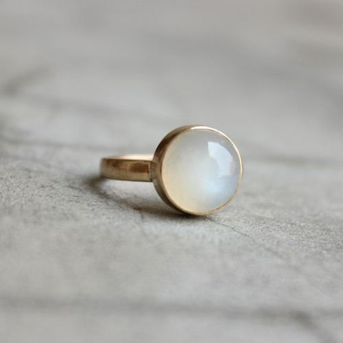 Gold moonstone ring, Natural Moonstone Ring, 18k gold engagement ring