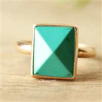 Gold turquoise ring, 18k Gold blue Turquoise Ring