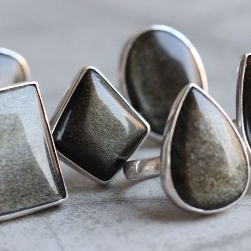 Golden Sheen Obsidian pendant, Artisan pendant in silver