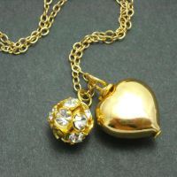 Golden heart inspired by LOVE pendant 