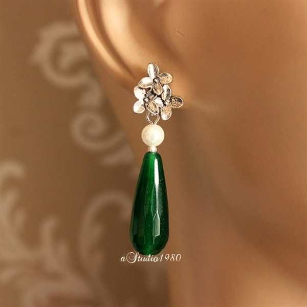 Green Bridesmaid jewelry sets of 5 - Bridesmaid gifts 