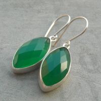 Green Chalcedony Earrings,Chalcedony Jewelry, Chalcedony gemstoneearring