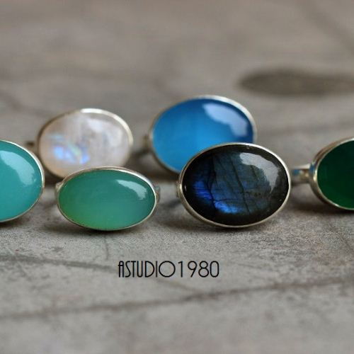 Green onyx ring, Emerald green silver ring, Faceted oval ring