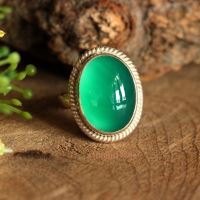 Green onyx ring sterling silver, Handmade artisan jewelry, Gift ideas